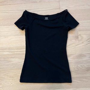 Black Boat Neck T-shirt